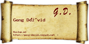 Geng Dávid névjegykártya